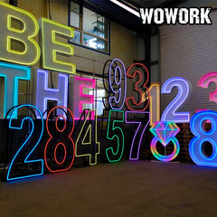 Remote controlled large marquee numbers lighting for corporate event