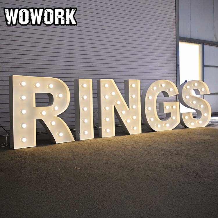 Event setup featuring marquee letters for sale and themed decoration