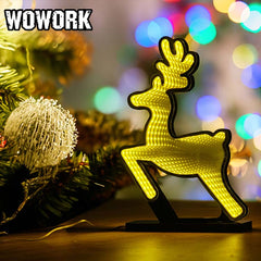 WOWORK wholesale pvc acrylic mini Psychedelic Style desk infinity mirror tunnel penguin light lamp Led lighting Christmas decoration