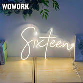 neon sign sixteen number for birthday party