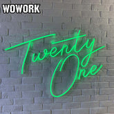 twenty one neon sign light