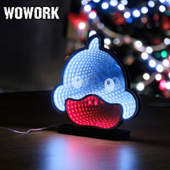 WOWORK wholesale 5V RGB PVC heart endless tunnel of light freestanding tunnel led Infinity mirror lights for wedding decoration