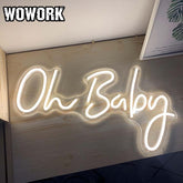 oh baby neon sign light for birthday baby shower decoration