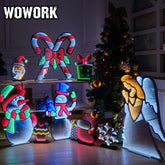 WOWORK decorative abyss led infinity mirror Christmas Santa Claus Shape light sign gift for XMAS event home decoration