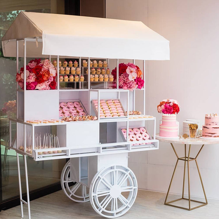 white detachable candy cart