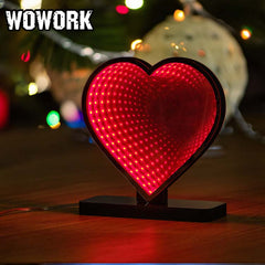 WOWORK wholesale freestanding Battery Multi-layer rainbow sign infinity mirror led illusion light for Christmas Promotional Gifts