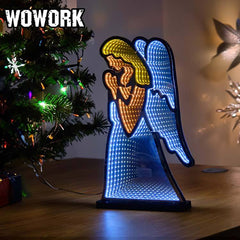 WOWORK new product neon strip Christmas Festive tunnel light 3d infinity mirror led neon decoration Promotional Gift for XMAS