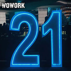 Neon marquee numbers light