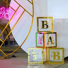 white Acrylic one baby love Balloon Box