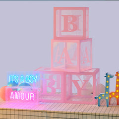 white Acrylic one baby love Balloon Box