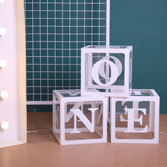 white Acrylic one baby love Balloon Box