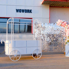 white candy cart