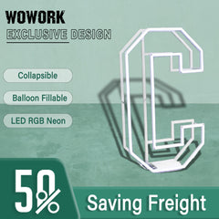 Collapsible RGB Neon Frame Marquee Lights