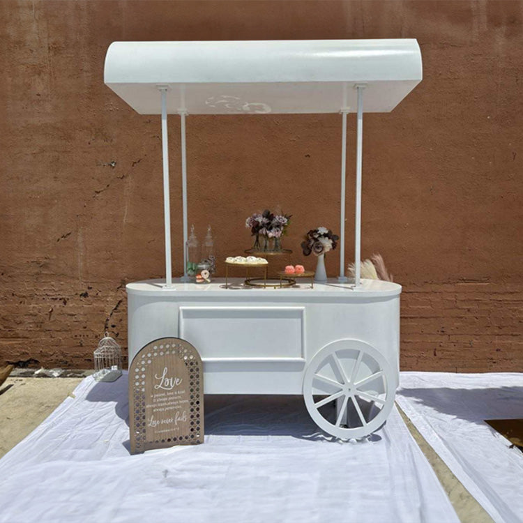 white candy cart
