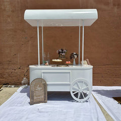white candy cart