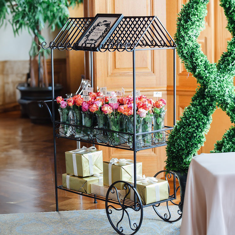 black flower cart