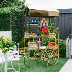 gold mirror dessert party cart