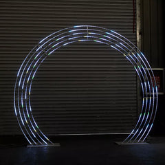 Custom metal meteor arch with event lighting