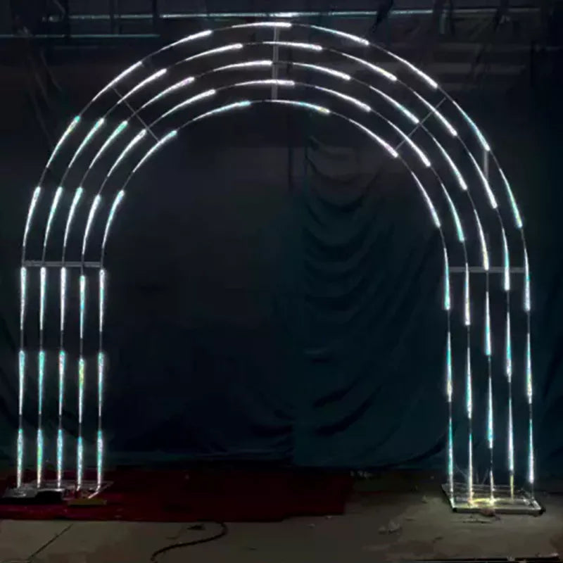 Rental-ready meteor arch backdrop for parties