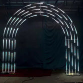 Rental-ready meteor arch backdrop for parties