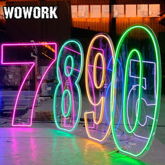 RGB neon number 21 for birthday