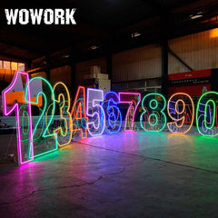 RGB neon number 21 for birthday