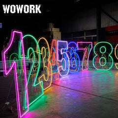 neon stand backdrop for baby birthday party