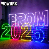 RGB neon letters stand for prom party event
