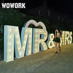 mr &mrs marquee letters