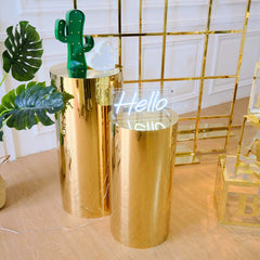 gold silver mirror wedding plinth