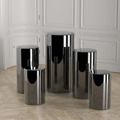 gold silver mirror wedding plinth