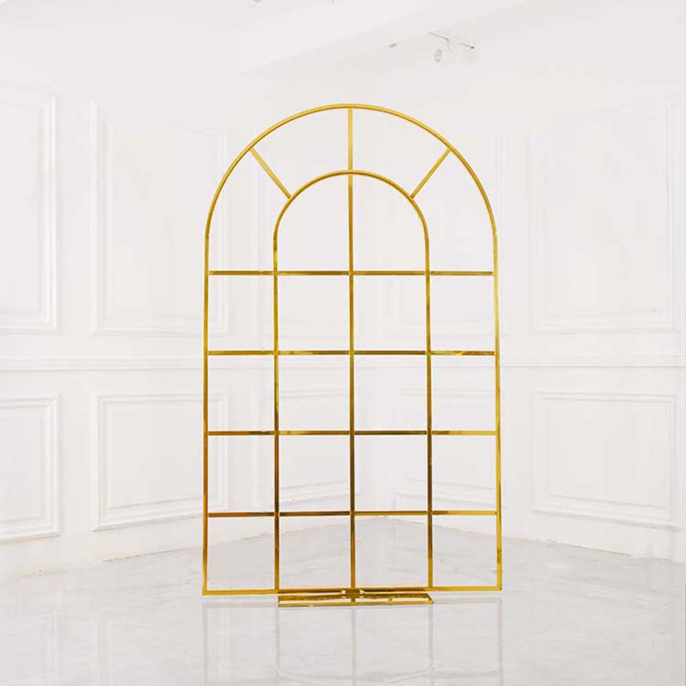 gold wedding arch backdrop