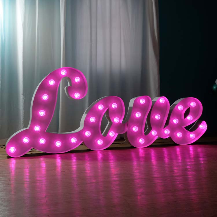 pink marquee letters