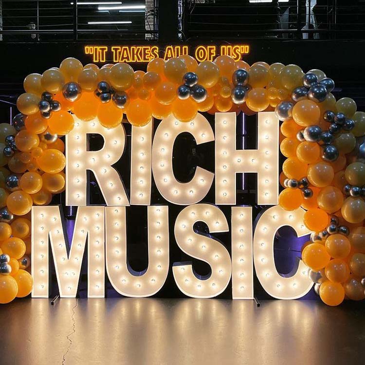 two rows marquee letters