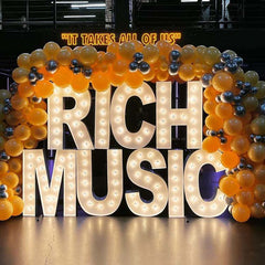 two rows marquee letters