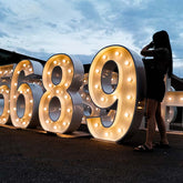 marquee numbers with lights