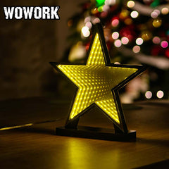WOWORK New Product neon tube RGB 5V USB Ins style Infinity Mirror tunnel Sign 3D Illusion effect Christmas stocking lights for festival