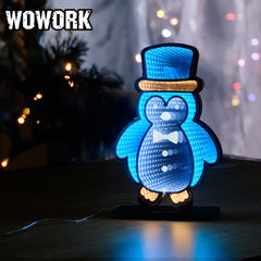 WOWORK wholesale freestanding Battery Multi-layer rainbow sign infinity mirror led illusion light for Christmas Promotional Gifts