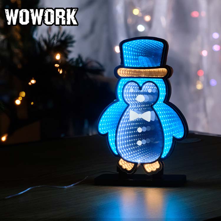 WOWORK new product neon strip Christmas Festive tunnel light 3d infinity mirror led neon decoration Promotional Gift for XMAS