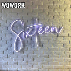 neon sign sixteen number for birthday party