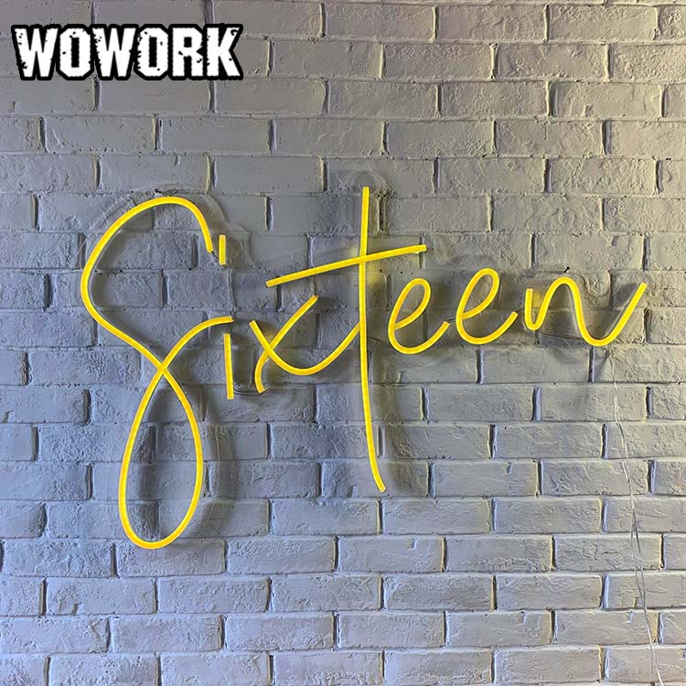 neon sign sixteen number for birthday party