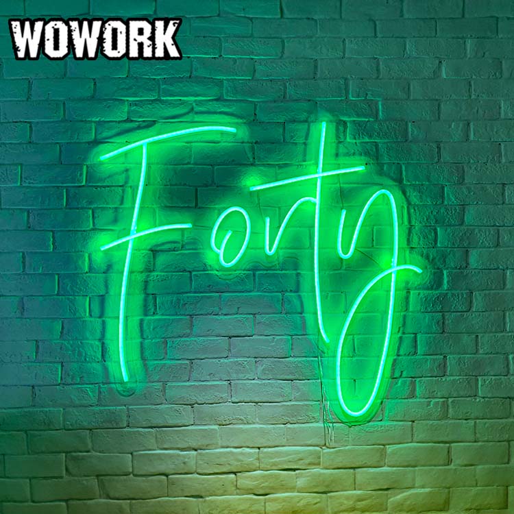 Forty number neon sign for party