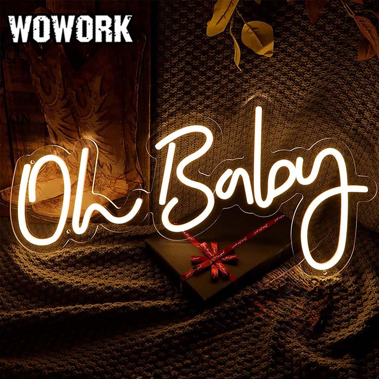 oh baby neon sign light for birthday baby shower decoration