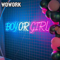 boy and girl neon sign
