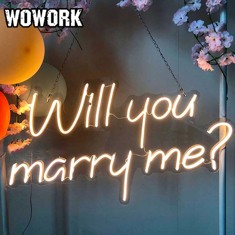 Will you marry me neon sign lights