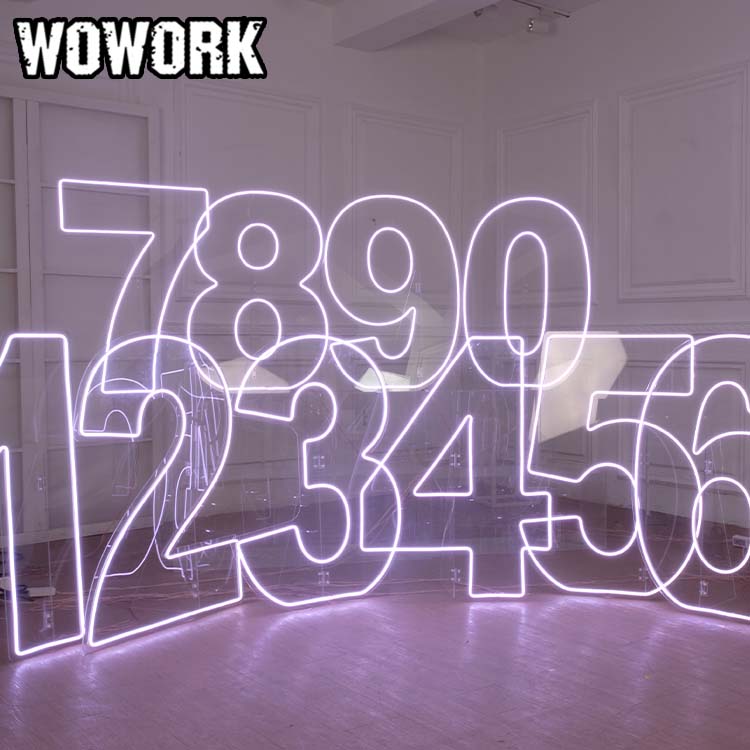 RGB neon numbers for birthday party event decoration