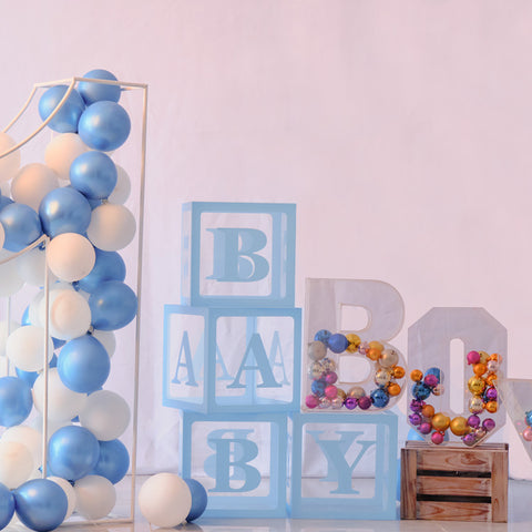 white Acrylic one baby love Balloon Box: Personalized Elegance for birthday decoration