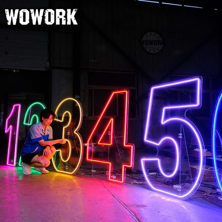 neon numbers for party decoration