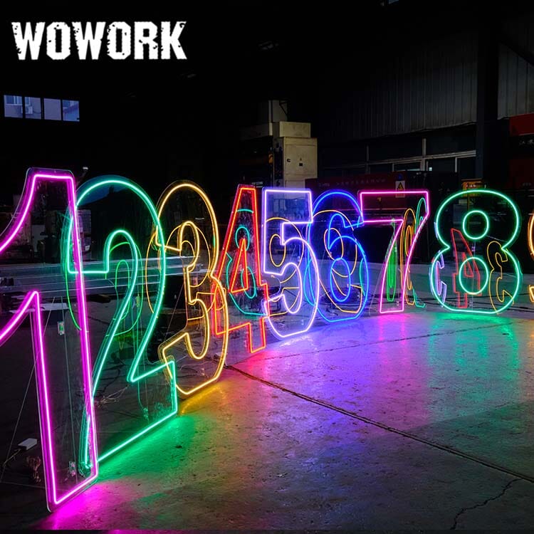 RGB neon numbers for birthday party event decoration
