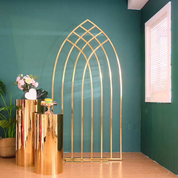 Regal Archways - SST Pointed Arch Golden Backdrop, Uniting Strength and Grace